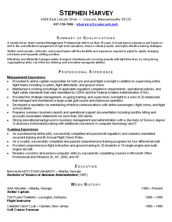 examples of cv. Chronological Resume Example:
